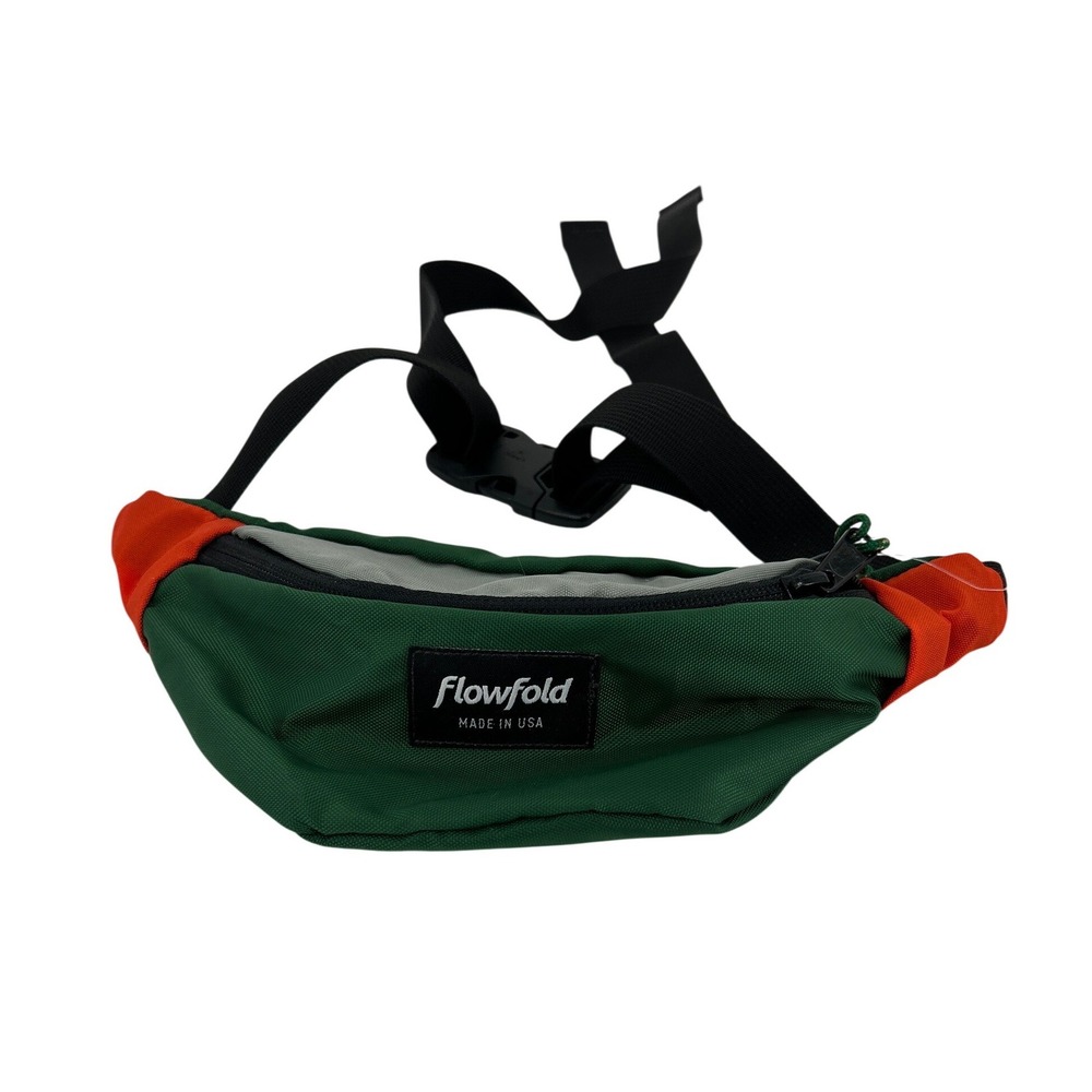 Flowfold Fanny Pack Unisex OS Green Orange Made in USA Hip Waist Bag New